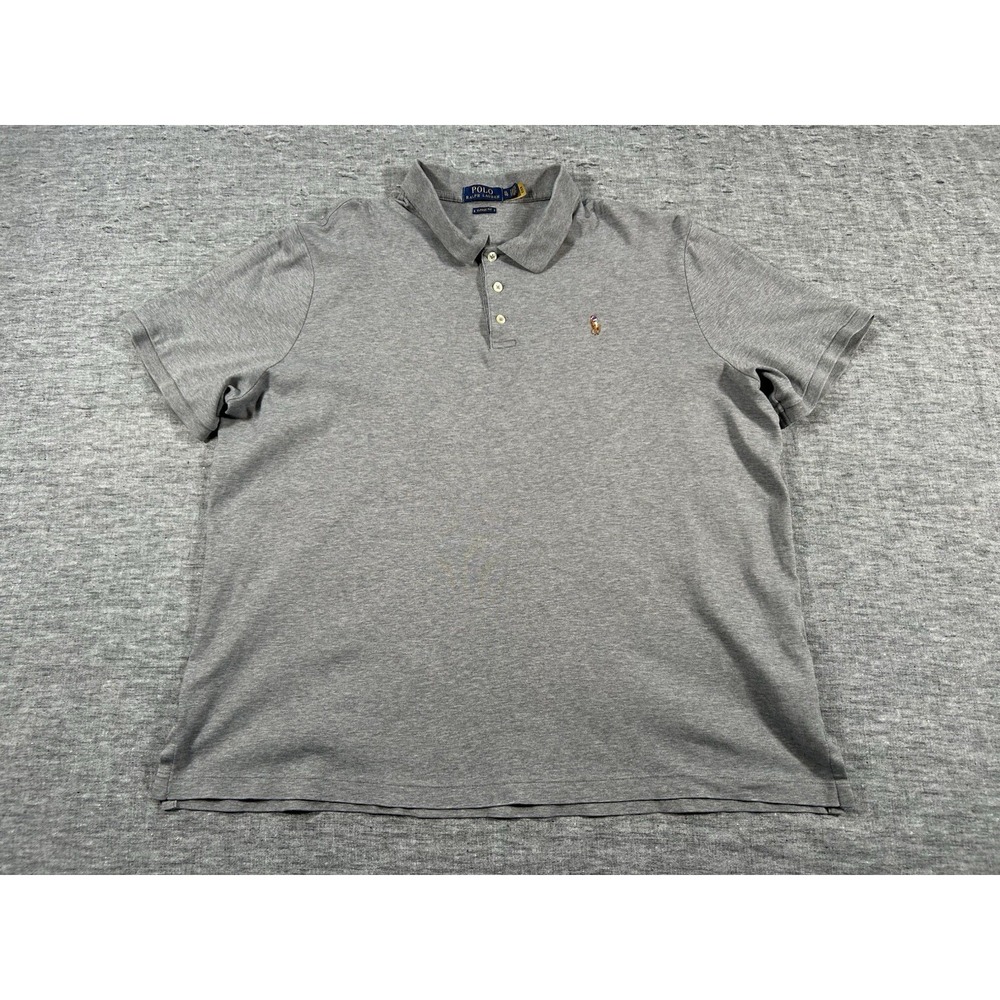 Polo Ralph Lauren Classic Fit Shirt Mens Extra Large Grey Short Sleeve Real Pony